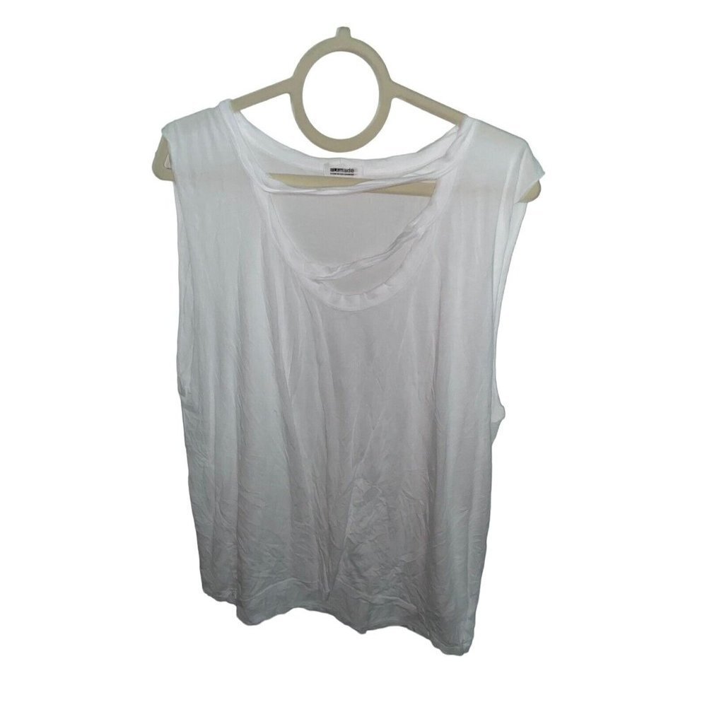 NWOT Lamade Womens Cutout Front Tank Top Size Large In White